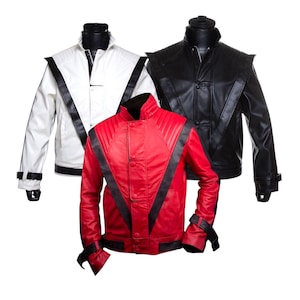 Michael Jackson Thriller Jacket – Red Genuine Leather MJ 80s Costume Biker Jacket