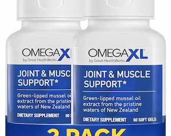 Omega XL Pack of 2 – Joint Support Supplement – Green Lipped Mussel Oil – Pain Relief & Mobility Support