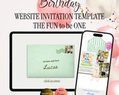 The Fun to be One Birthday Website Invitation Template for Boy with Clickable RSVP, The Fun to be One Theme Invite, Editable Canva Website
