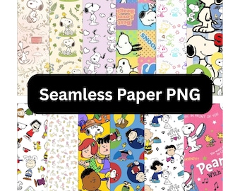 Snoopy and Friends Seamless Pattern Bundle – High-Res Designs (PNG, JPG, PDF)