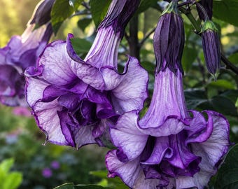 Mix Moon Angel Trumpet Datura Flower 30 Seeds Rare Exotic Night Blooming Garden Plant