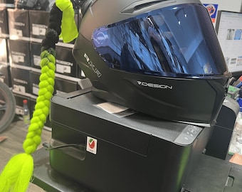 Trenzas decorativas de neón para casco de motocicleta - Amarillo fluorescente