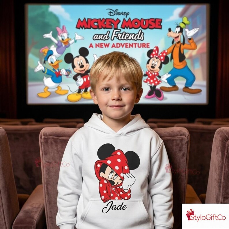 Mickey Mouse Toddler Hoodie | Personalized Name Kids Pullover image 6
