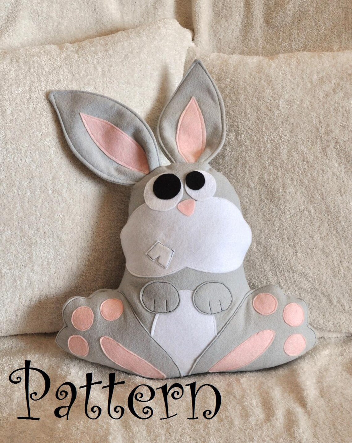 Easter Bunny Pattern PDF Hops the Bunny Pillow PDF Tutorial Etsy