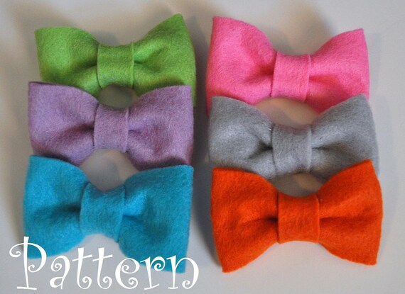 Felt Bow Tie Pattern Tutorial With Printable Templates 3 Bow Etsy
