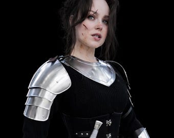 Conjunto de armadura de acero hecha a mano: Cosplay LARP de guerrera femenina