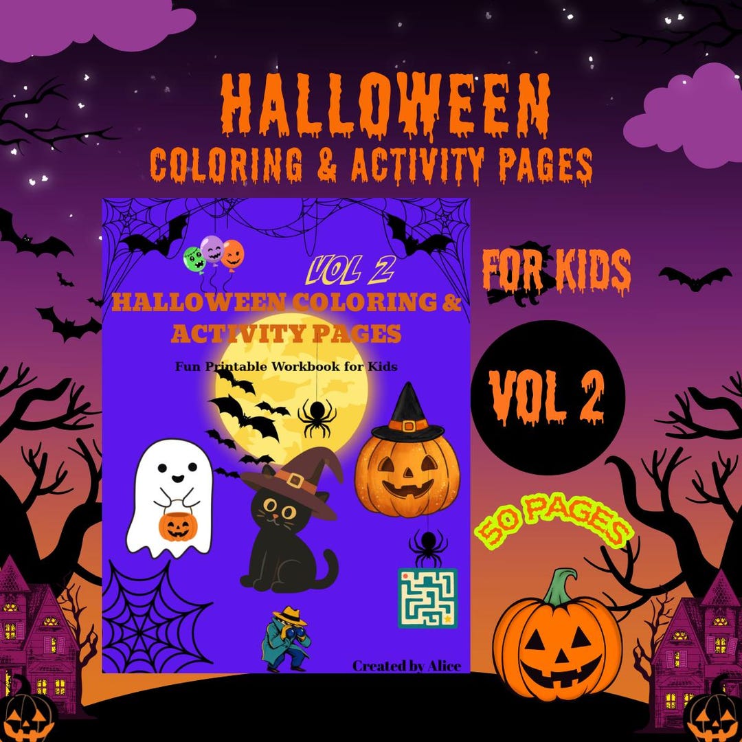 Halloween Activity Pages for Kids – 50 Printable Coloring and Learning