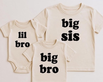 Sibling Shirts, Big Sis Lil Bro Matching Tees,Pregnancy Announcement Shirt