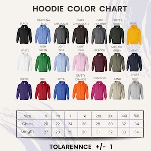 Hoodie Color Chart