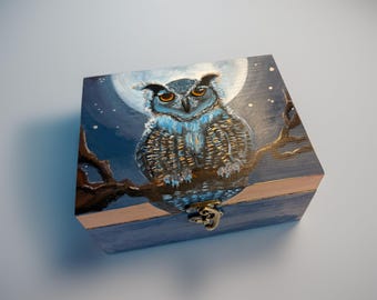 Blue Moon Owl kuratierte Erinnerungsschachtel