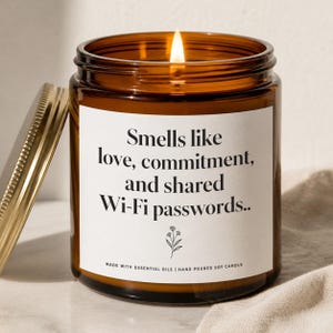 Love Commitment Shared Wi-Fi Passwords Candle, Funny Relationship Gift, Essential Oil Soy Wax, Couples Anniversary Present