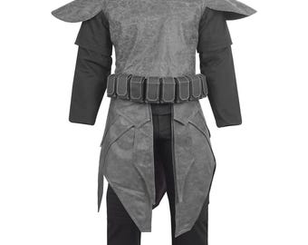 Conjunto de kama y chaleco de cuero mandaloriano – Cinturón de cazarrecompensas Boba Fett para cosplay de Star Wars