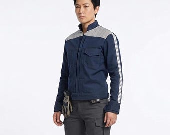 Kurtka Cassiana Andora Łotr 1 – Star Wars Rebel Captain Blue Canvas Cosplay Jacket.