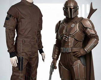 Star Wars Din Djarin Mandalorian Flight Suit Cosplay Costume | Bounty Hunter Outfit for Comic Con & Halloween