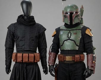 Kostium Boby Fetta Mandalorianina Cosplay - Kombinezon lotniczy inspirowany Gwiezdnymi Wojnami z Księgi Boby Fetta, sezon 2 - Strój łowcy nagród