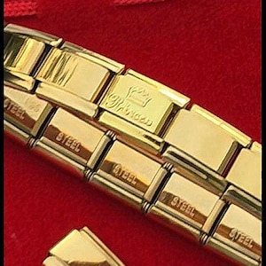 New Child Junior Gold Bracelet 15 Links With Gold Princess Crown Charm 9mm Modular Stainless steel