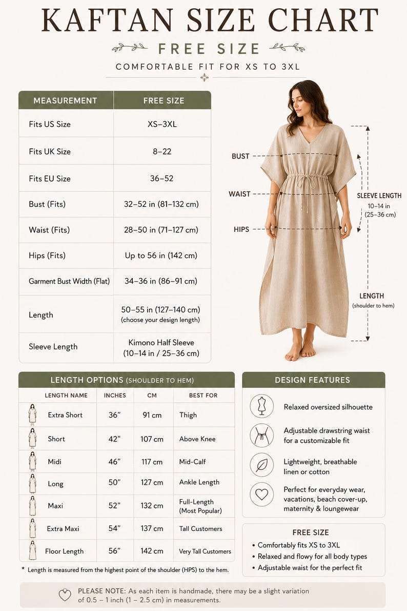 available size chart