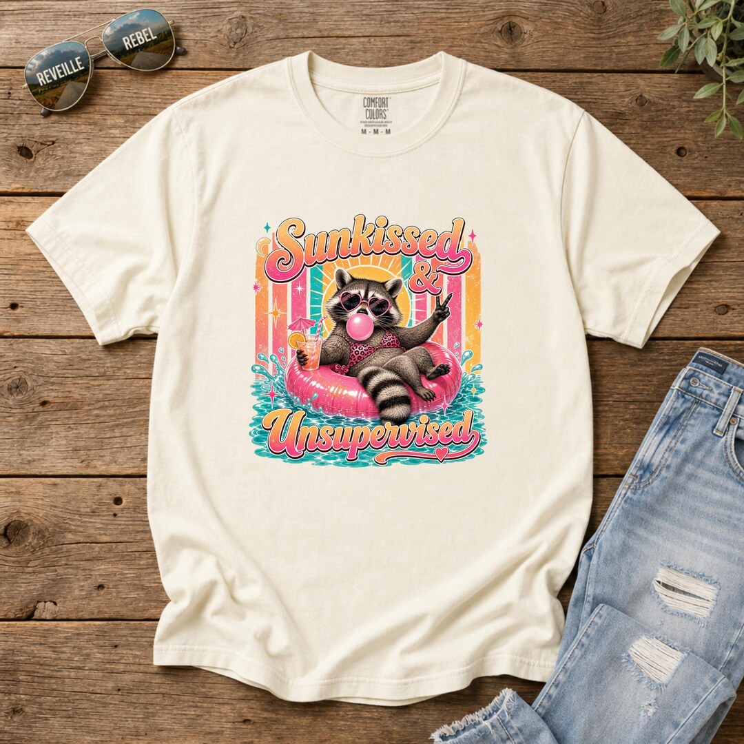Raccoon Pool Float Shirt: Summer Vibes 