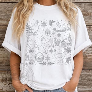 Chicken Shirt: Funny Homestead Sweatshirt, Rooster & Hen T-Shirt, Backyard Chicken Lover Gift, Comfort Colors Vintage Farmcore Outfit