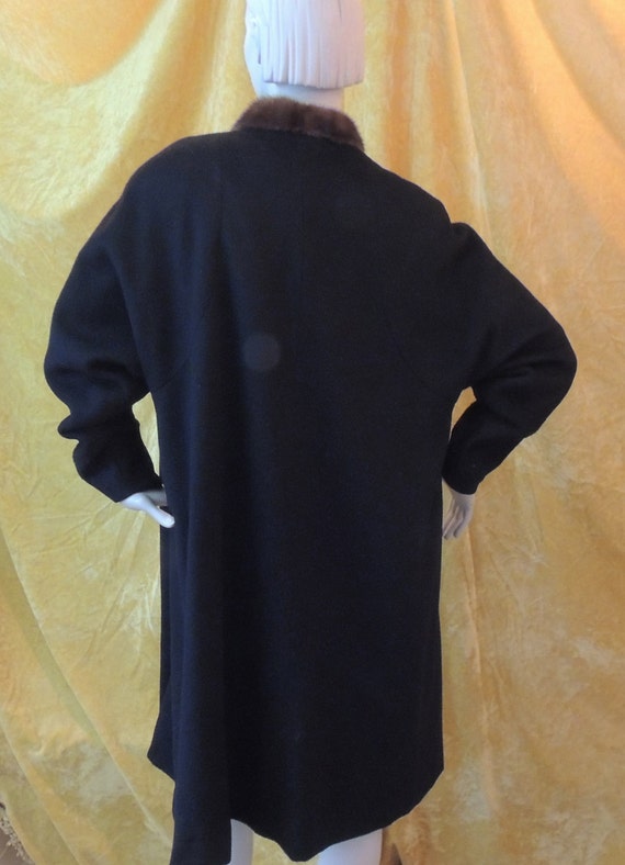 Outrageous 40s Long Swing Coat/ELEGANT/Mink Colla… - image 4