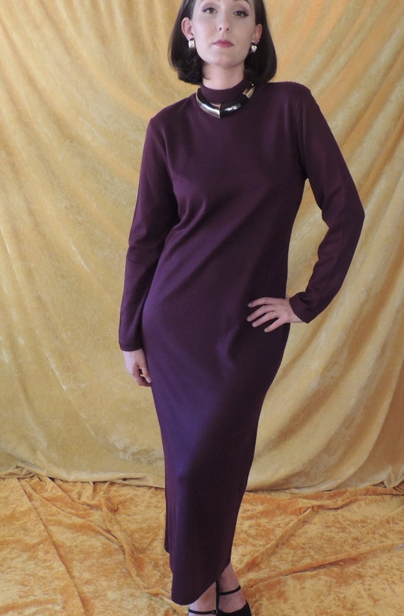 Mary McFadden 70s Sweater Dress/Mock Turtleneck/Vi