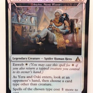 Yerra and Oski, Weaver and Guide (Arachne, Psionic Weaver). FOIL playtest card.