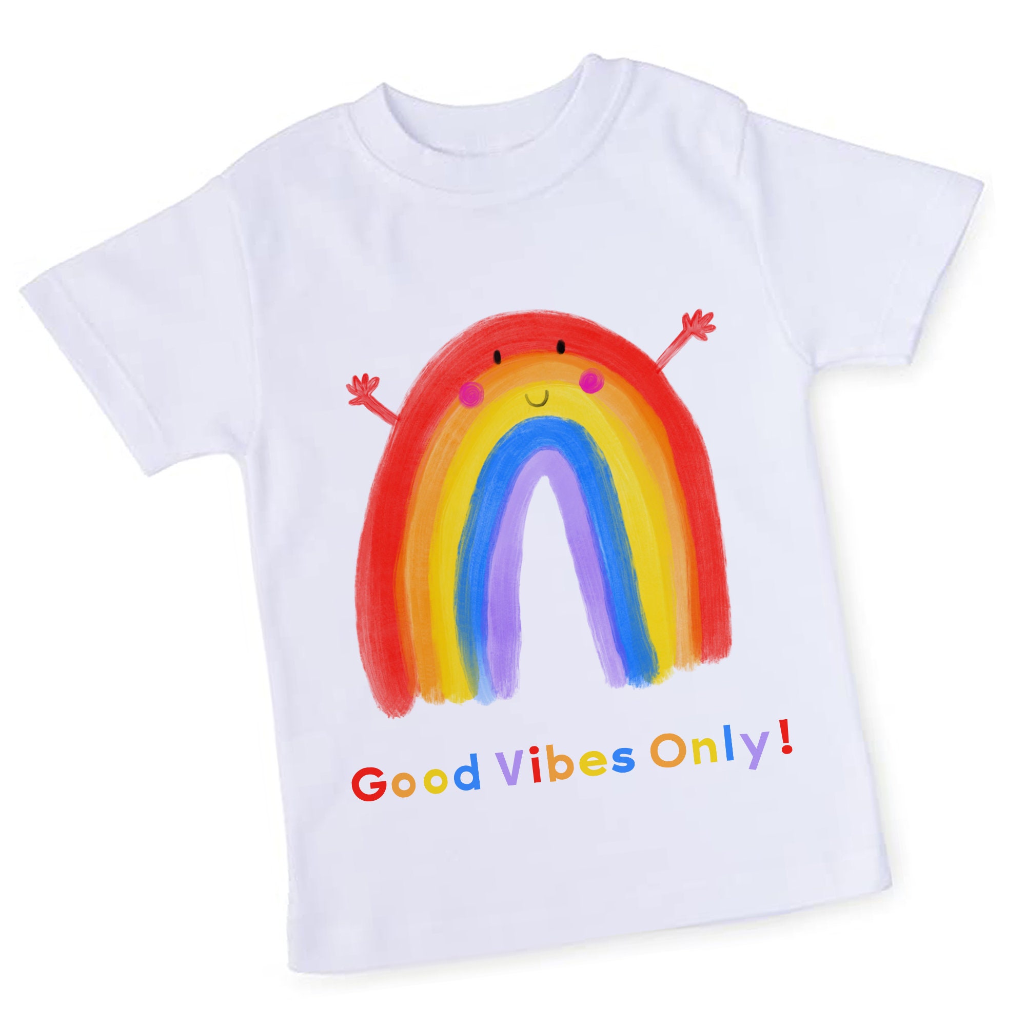 Rainbow kid's t'shirt. Featuring a hand drawn rainbow. | Etsy