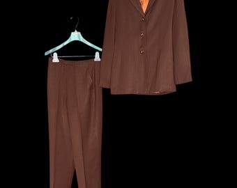 Blazer à fines rayures Levine Classics pour femme, vintage (années 80), taille 4 - Coupe élégante et ajustée