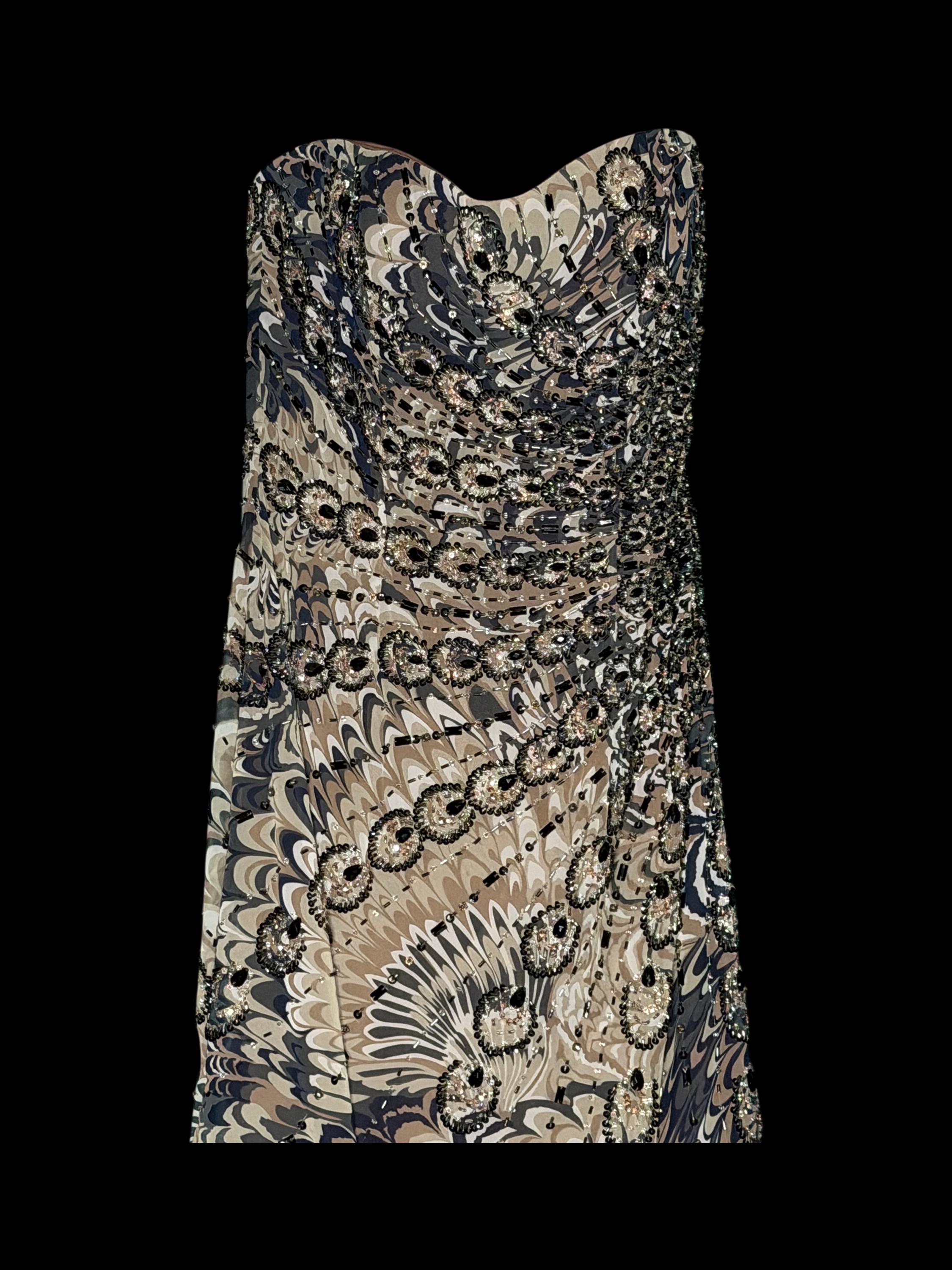 tony bowls beaded dress D871ACNAVY Size:L 12 Light Green Beaded One