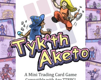 Tykth Aketo | Tic Tac Toe | Printable TTRPG Trading Card Mini Game | Compatible with DnD 5e, Pathfinder