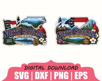 Staat North Carolina sticker-svg, dxf, png