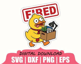 Fired Duck Sticker Svg, Dxf, Png