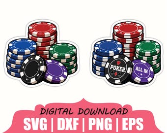 Pokerfiches Sticker Svg, Dxf, Png