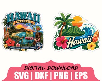 Hawaïaanse staat sticker-svg, dxf, png