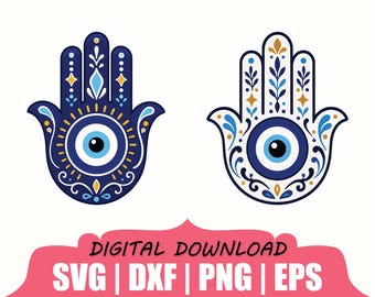 Hamsa Sticker Svg, Dxf, Png