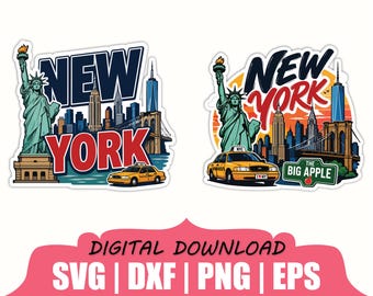 Sticker staat New York Sticker Svg, Dxf, Png