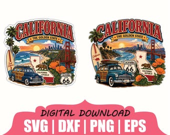 Californië staat sticker-svg, dxf, png
