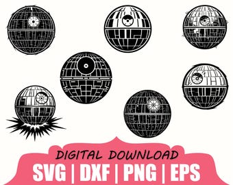 Death Star Silhouette, Svg, Dxf, Png