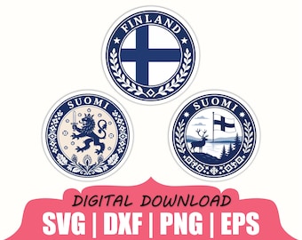 Finland Seal Sticker Svg, Dxf, Png