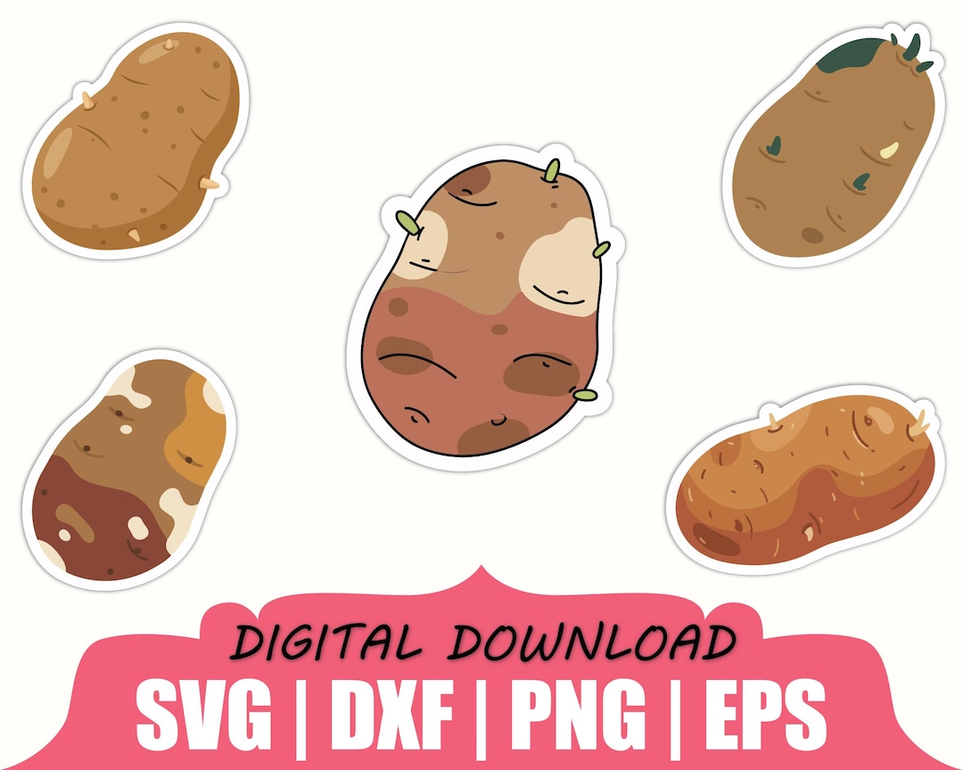 Potato Sticker Svg, Dxf, Png - Etsy