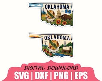 Oklahoma State Sticker Svg, Dxf, Png