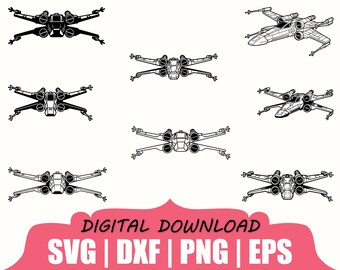 X-Wing Fighter Sticker Svg, Dxf, Png