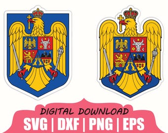 Romania Coat of Arms Sticker Svg, Dxf, Png