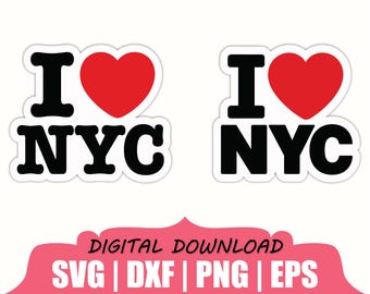 I Love NYC Sticker Svg, Dxf, Png