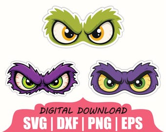 Monster Eyes Sticker Svg, Dxf, Png