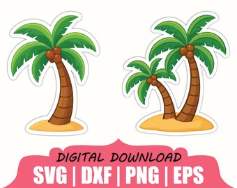 Palm Tree Sticker Svg, Dxf, Png