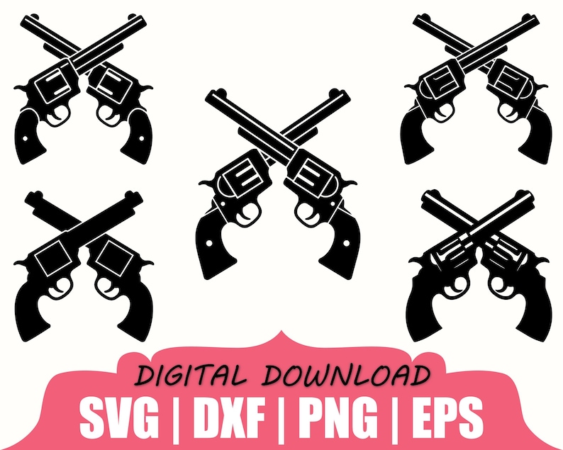 Crossed Pistol Svg, Dxf, Png - Etsy
