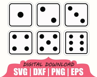 Dice Sticker Svg, Dxf, Png