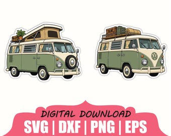 Camper Van Sticker Svg, Dxf, Png