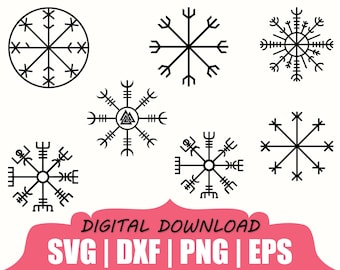 Viking Compass Silhouette, Svg, Dxf, Png